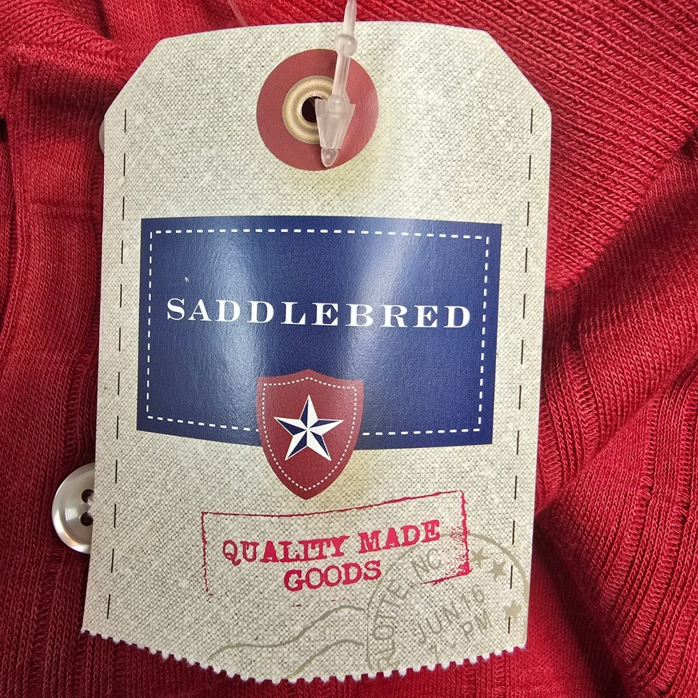 Saddlebred Mens XXL Red Long Sleeve Collared Polo Shirt Textured NWT Pullover - Picture 8 of 11
